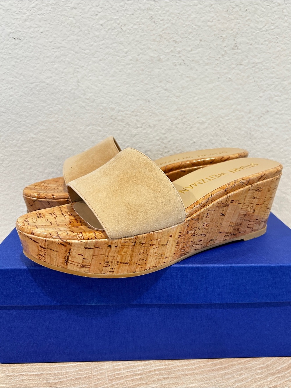 NIB Stuart Weitzman Summer Wedge Sandals in Adobe, Size 8, $375 Retail